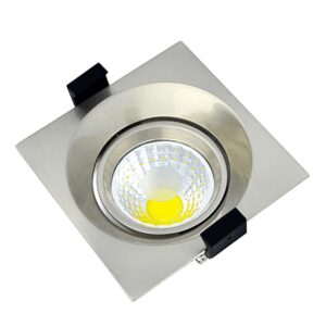 Τετράγωνο Σποτ Led  Χωνευτό Κινητό 8 Watt Ψυχρό Λευκό Inox