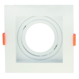 Βάση Σποτ Τετράγωνη Πλαστική Χωνευτή GU10 Λευκή