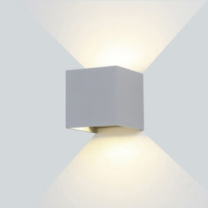 Led Επιτοίχιο Φωτιστικό Γκρί τετράγωνο 6W Θερμό Λευκό