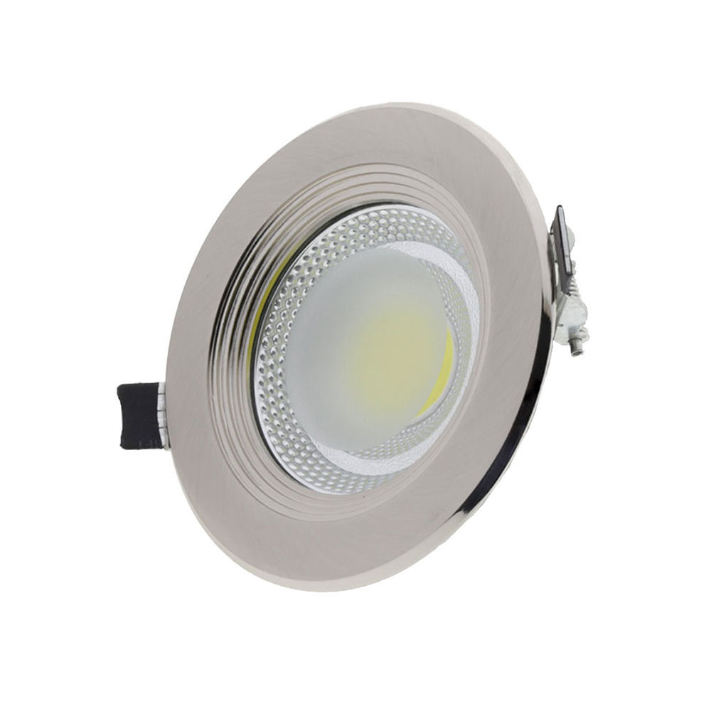 LED COB Downlight Στρογγυλό Inox 15W Ψυχρό Λευκό