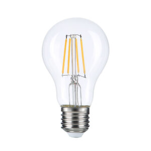 LED Λάμπα A60 Filament Clear Glass Dimmable 8Watt Θερμό Λευκό