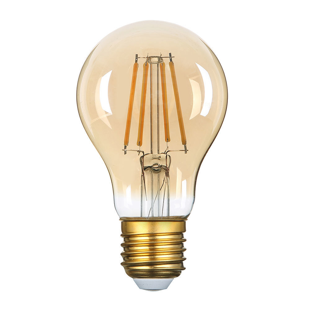 Led Λάμπα E27 A60 Gold Glass 8Watt Θερμό Λευκό