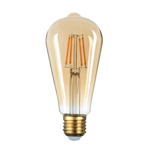 Led Λάμπα E27 ST64 Gold Glass 4Watt Θερμό Λευκό