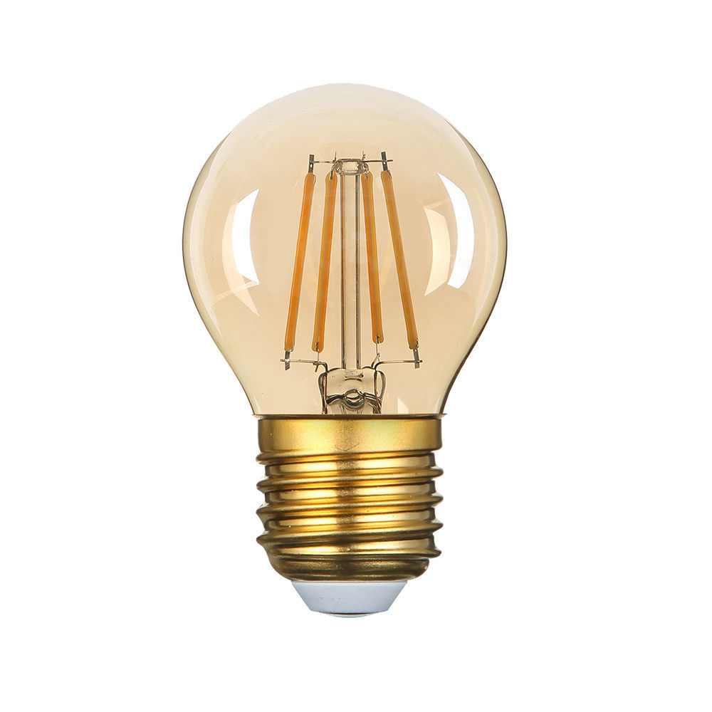 LED Λάμπα G45 Filament Golden Glass Dimmable 4Watt Θερμό Λευκό