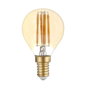 Led Σφαιρικό G45 E14 Filament Gold Glass 4Watt Θερμό Λευκό