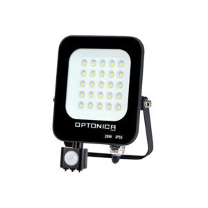 Προβολέας LED SMD Μαύρος IP65 με Ανιχνευτή Κίνησης 20W Φυσικό Λευκό