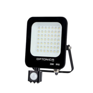 Προβολέας LED SMD Μαύρος IP65 με Ανιχνευτή Κίνησης 30W Θερμό Λευκό