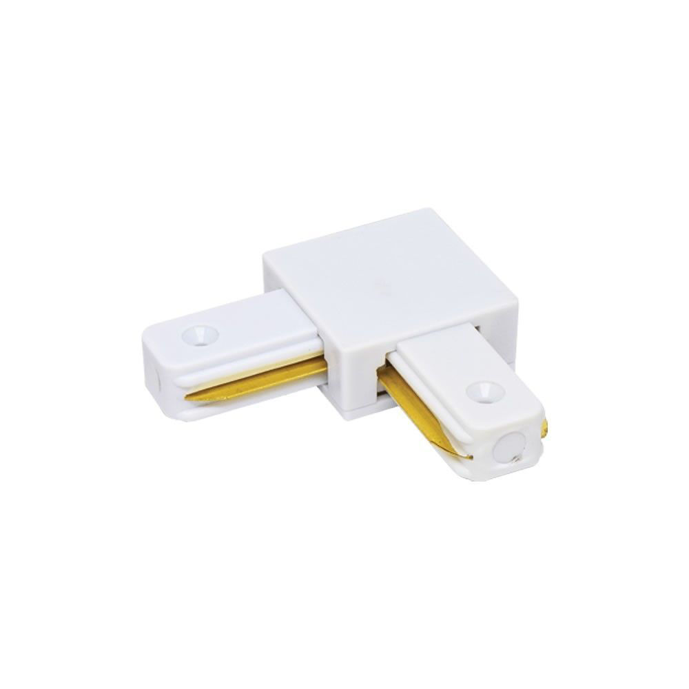 Γωνιακός Σύνδεσμος Μονοφασικής Ράγας 2 Επαφών Λευκός