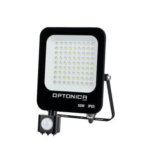 Προβολέας LED SMD Μαύρος IP65 με Ανιχνευτή Κίνησης 50W Φυσικό Λευκό