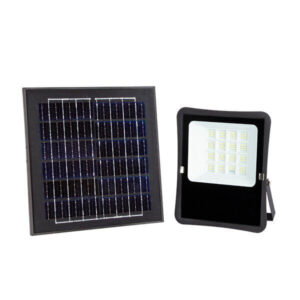 Προβολέας Μαύρος Led SMD με Ηλιακό Πάνελ 6V/20W Ψυχρό Λευκό Optonica