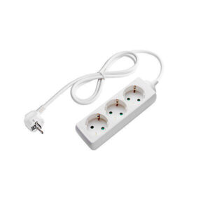 Πολύμπριζο 3 Θέσεων Λευκό, Καλώδιο 3 m