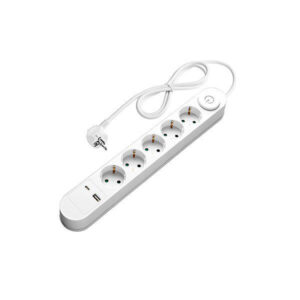 Πολύμπριζο 5 Θέσεων και 2xUSB (Type A- Type C) με Διακόπτη, Καλώδιο 1.5 m