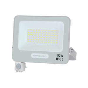 Προβολέας Led Λευκός SMD 50W 120° IP65 με Ανιχνευτή Κίνησης Φυσικό Λευκό