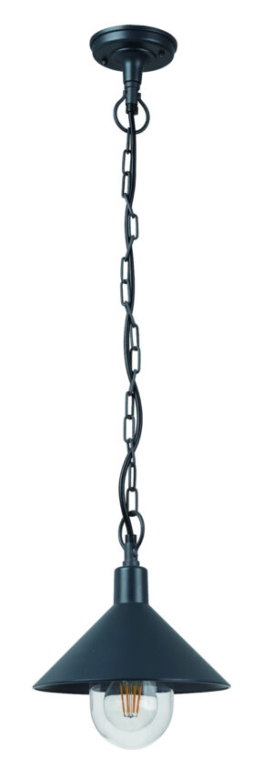 Κρεμαστό Μαύρο Φωτιστικό Αλουμινίου IP44 1xЕ27