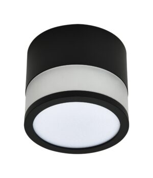 Led Εξωτερικό Στρογγυλό Cob Φωτιστικό Μαύρο 12W Φυσικό Λευκό