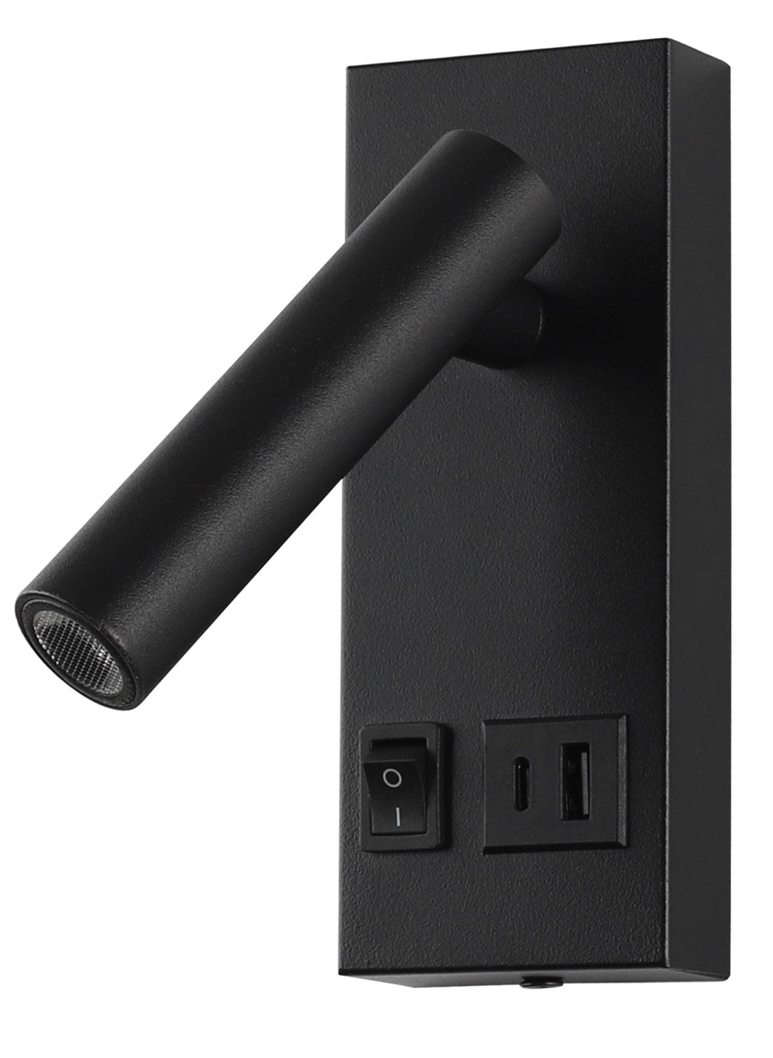 Led Φωτιστικό Επίπλων Μαύρο 2W με διακόπτη+ Θύρες USB Φυσικό Λευκό