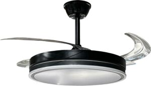 Led Μαύρος Ανεμιστήρας/ Φωτιστικό Οροφής 36W CCT + Τηλεχειρισμός