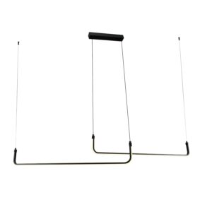 Led Κρεμαστό Μαύρο Φωτιστικό 25W Θερμό Λευκό