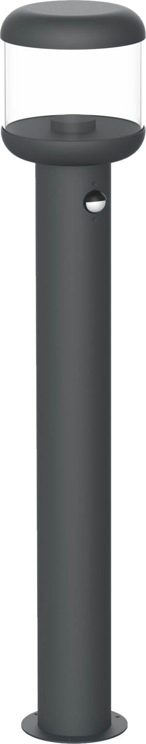 Led Επιδαπέδιο Φωτιστικό Αλουμινίου Μαύρο με Αισθητήρα PIR  E27 IP54