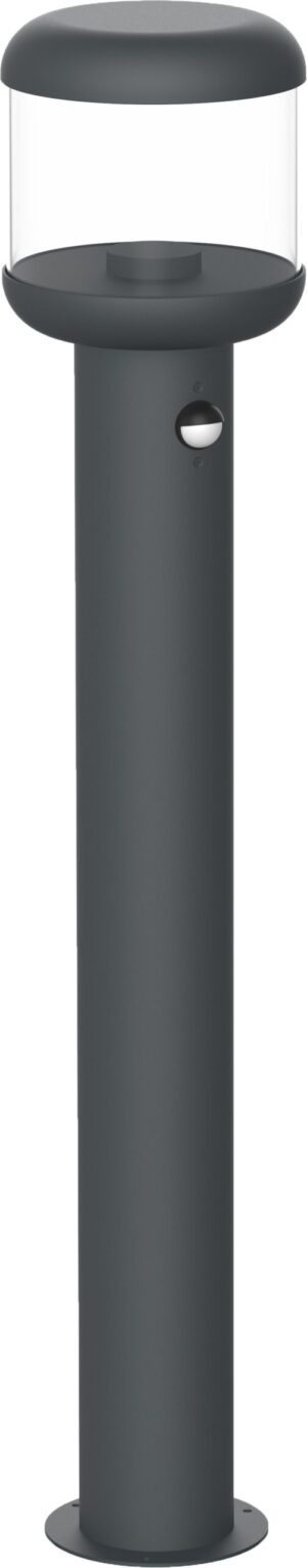 Led Επιδαπέδιο Φωτιστικό Αλουμινίου Μαύρο με Αισθητήρα PIR (H=15cm) E27 IP54