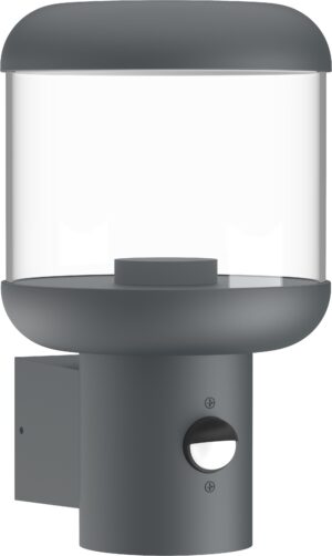 Led Επίτοιχο Φωτιστικό Αλουμινίου Μαύρο με Αισθητήρα Κίνησης E27 IP54