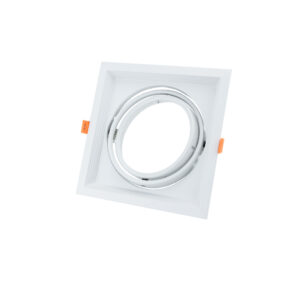 Βάση Σποτ Μονή AR111 Τετράγωνη Κινητή Λευκή