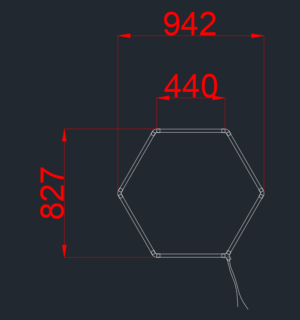 Hexagon Series Set 1*HEX 42W (Με αξεσουάρ εγκατάστασης) Ψυχρό Λευκό