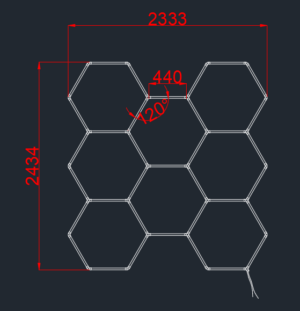 Hexagon Series Set 8*HEX 280W (Με αξεσουάρ εγκατάστασης) Ψυχρό Λευκό