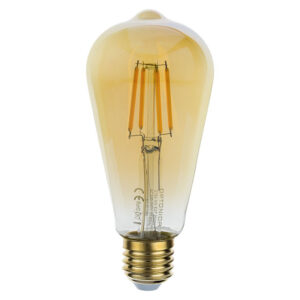 Led Λάμπα E27 ST64 Gold Glass 4Watt Θερμό Λευκό