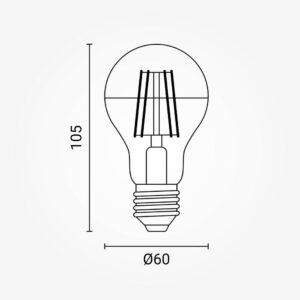 Led Λάμπα A60 E27 Ανεστραμένου Καθρέπτου Ασημί 4Watt Θερμό Λευκό