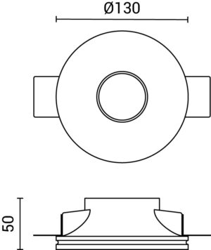 Βάση Σποτ Γύψινη Χωνευτή Στρογγυλή Λευκή