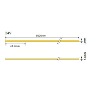 Led Ταινία COB 24V 7W/m W=3mm Θερμό Λευκό