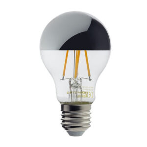 Led Λάμπα A60 E27 Ανεστραμένου Καθρέπτου Ασημί 4Watt Θερμό Λευκό