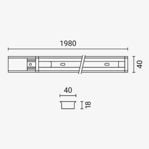LED Track System 1 Phase 2m Μάυρο