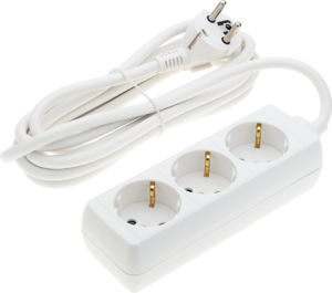 Πολύμπριζο 3 Θέσεων Λευκό, Καλώδιο 3 m