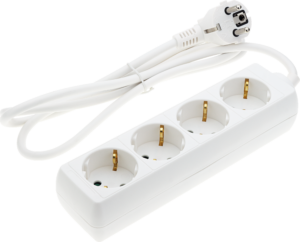 Πολύμπριζο 4 Θέσεων Λευκό, Καλώδιο 1.5 m