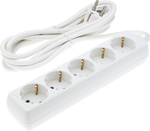 Πολύμπριζο 5 Θέσεων Λευκό, Καλώδιο 3 m
