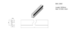 Ράγα Αλουμινίου 27*45mm 2.2m