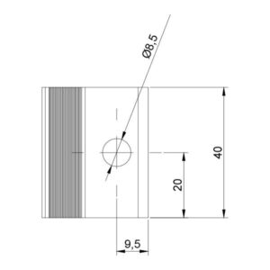 Τερματικός Σφυγκτήρας M8*25mm με εσωτερική Βίδα + T-Βάση για Ηλιακά 35mm